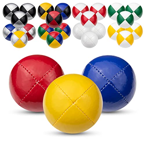 Juggle Dream 3X Pro Thud Jonglierbälle - Set mit 3 professionellen Jonglierbällen mit kostenlosem Online-Lernvideo, perfekt für Anfänger und Experten (Rot, Gelb, Blau) von Juggle Dream