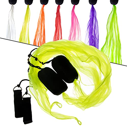 Juggle Dream Mini Schal POI Set – Übe das Jonglieren von Spinning Poi, Weiche Köpfe Spirale Soft-Pois Übungs-Junior-Kit mit Lernvideo (Gelb) von Juggle Dream