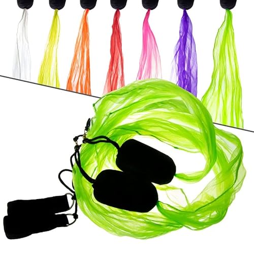 Juggle Dream Mini Schal POI Set – Übe das Jonglieren von Spinning Poi, Weiche Köpfe Spirale Soft-Pois Übungs-Junior-Kit mit Lernvideo (Grün) von Juggle Dream