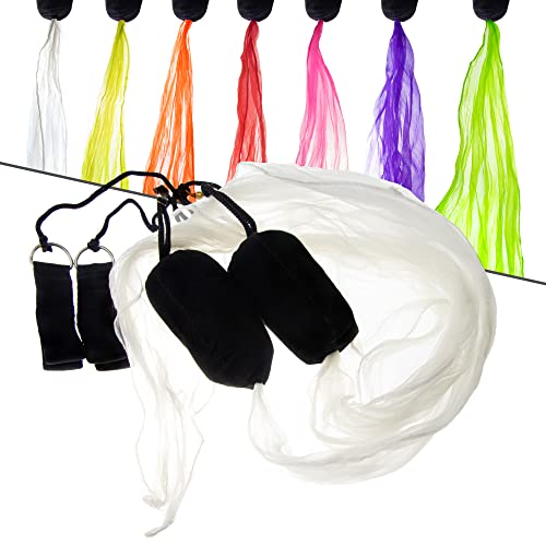 Juggle Dream Mini Schal POI Set – Übe das Jonglieren von Spinning Poi, Weiche Köpfe Spirale Soft-Pois Übungs-Junior-Kit mit Lernvideo (Weiß) von Juggle Dream