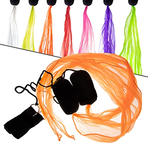 Juggle Dream Mini Schal POI Set – Übe das Jonglieren von Spinning Poi, Weiche Köpfe Spirale Soft-Pois Übungs-Junior-Kit mit Lernvideo (Orange) von Juggle Dream