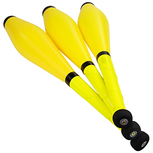 Juggle Dream Neon UV Street Jonglierkeulen 3er Set Tolle Trainerkeule - Jonglierset für Anfänger und Fortgeschrittene Jongleure (Alles Gelb) von Juggle Dream