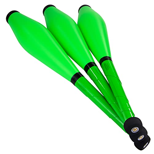 Juggle Dream Neon UV Street Jonglierkeulen 3er Set Tolle Trainerkeule - Jonglierset für Anfänger und Fortgeschrittene Jongleure (Alles Grün) von Juggle Dream