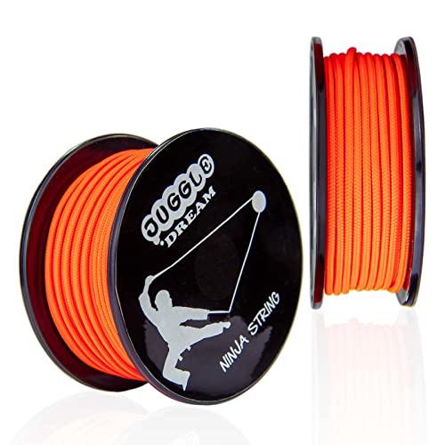 Juggle Dream Ninja Professionelle Diabolo Schnur mit Extra Dichtem Gewebe und Glatter Oberfläche — Ideal für Mehrere Wickel, Neonorange (10m) von Juggle Dream