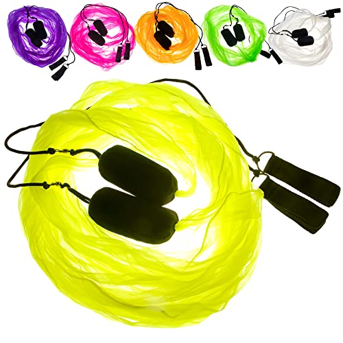 Juggle Dream Schal Flagge POI Set – Übe das Jonglieren von Spinning Poi, Weiche Köpfe Spirale Soft-Pois Übungs-Kit mit Lernvideo (Gelb) von Juggle Dream