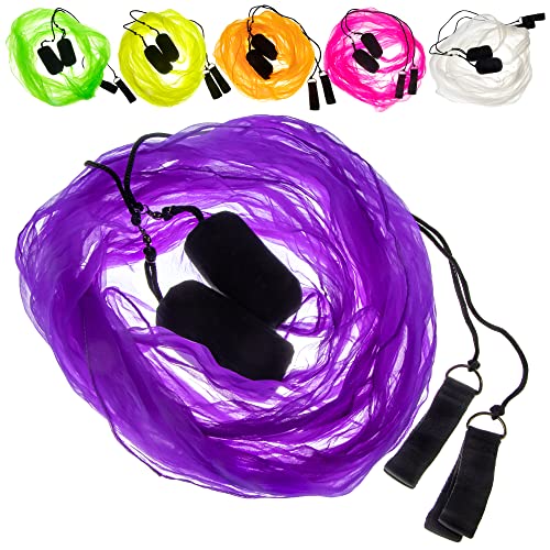 Juggle Dream Schal Flagge POI Set – Übe das Jonglieren von Spinning Poi, Weiche Köpfe Spirale Soft-Pois Übungs-Kit mit Lernvideo (Lila) von Juggle Dream