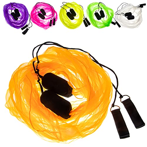 Juggle Dream Schal Flagge POI Set – Übe das Jonglieren von Spinning Poi, Weiche Köpfe Spirale Soft-Pois Übungs-Kit mit Lernvideo (Orange) von Juggle Dream