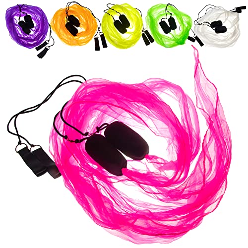 Juggle Dream Schal Flagge POI Set – Übe das Jonglieren von Spinning Poi, Weiche Köpfe Spirale Soft-Pois Übungs-Kit mit Lernvideo (Rosa) von Juggle Dream