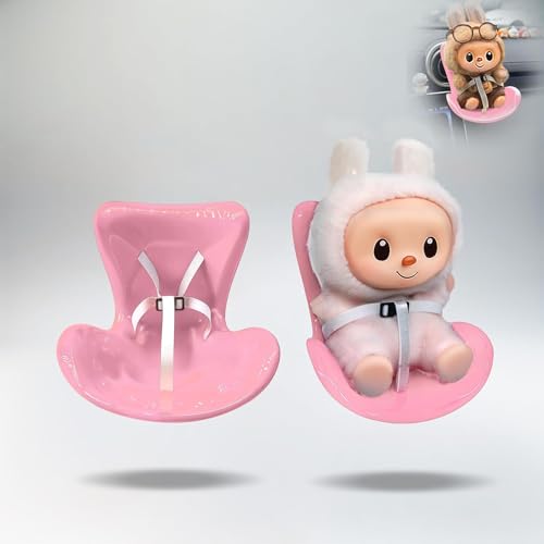 Zubehör für Labubu-Puppen, mit Sitz für Labubu-Puppen, Puppen-Autositz, geeignet zum Präsentieren und Schützen von Labubu-Puppen (ohne Puppen) (Rosa) von Juglok