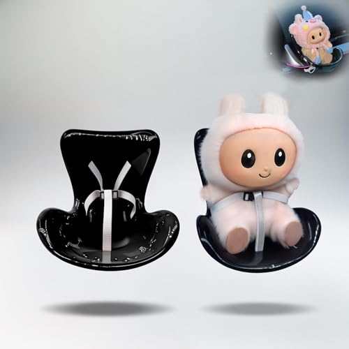 Zubehör für Labubu-Puppen, mit Sitz für Labubu-Puppen, Puppen-Autositz, geeignet zum Präsentieren und Schützen von Labubu-Puppen (ohne Puppen) (schwarz) von Juglok