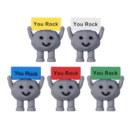 Inspirierende Steine, Miniatursteine, Gravierte Inspirierende Steine, Motivations -Andenken, You Rock -Motivationssteingeschenk, Kreatives Süßes Spielzeug Für Schreibtischdekoration 5 Stück von Jukeoiu