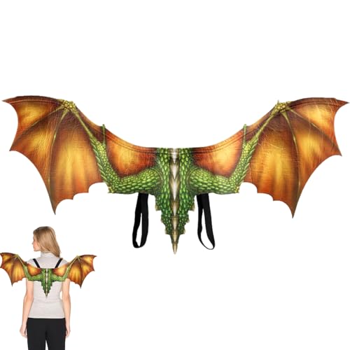 Jukeoiu Drachenflügel Kinder | Mädchen Drachenkostüm für Halloween | Vliesstoff Drachenflügel Kostümzubehör Für Karneval Renaissance Mittelalter Fest Kostüm Verkleidung von Jukeoiu