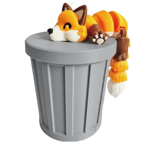 Jukeoiu Gelenkiges Waschbären Fidget Toy - 3D Gedruckte Skulptur Mit Mülleimer,Tierfigur Deko Für Kinder Kleinkinder Jugendliche von Jukeoiu