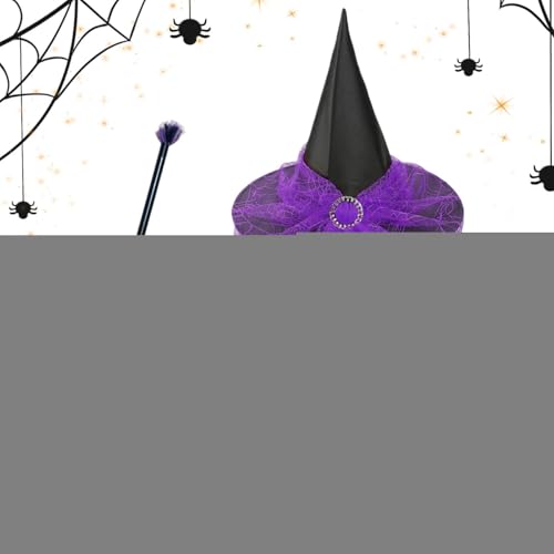Jukeoiu Halloween-Hexenkostüm, Hexen-Cosplay-Kostüm-Set mit Besen und Rock für Kinder, elastisch, Halloween-Cosplay-Gefälligkeiten für Maskerade, Karneval, Mottoshootings, Bühnenauftritte Jukeoiu Halloween-Hexenkostüm, Hexen-Cosplay-Kostüm-Set mit Besen und Rock für Kinder, elastisch, Halloween-Cosplay-Gefälligkeiten für Maskerade, Karneval, Mottoshootings, Bühnenauftritte von Jukeoiu