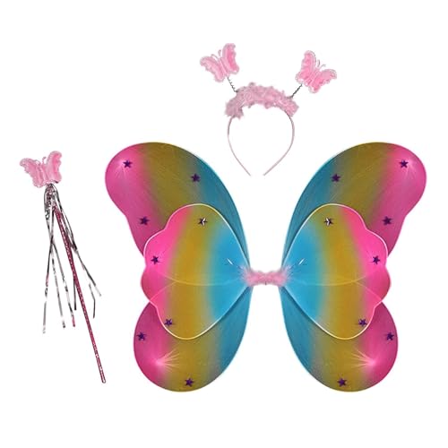 Jukeoiu Kinder Feenflügel,Kostüm Schmetterlings - Kostümzubehör Feenflügel Haarreif Für Kinder Karneval Verkleidung Cosplay von Jukeoiu