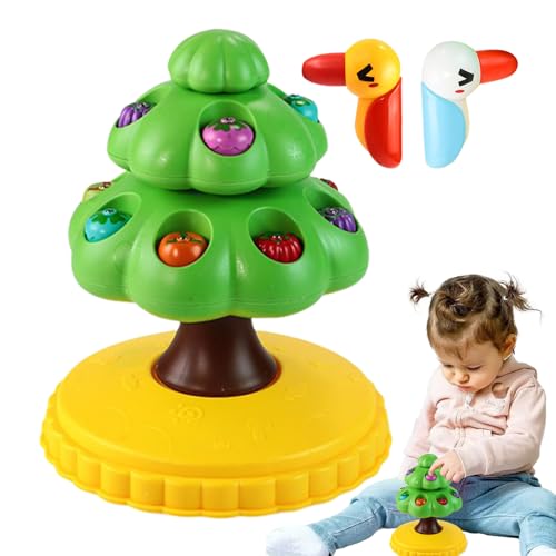 Jukeoiu Magnetisches Angelspiel | Tischangelspiel | Drehender Baum zum Obstpflücken Lernspielzeug Mit Licht und Sound für Hand-Auge-Koordination & Wahrnehmung Motorik Kinder ab 3 Jahre Mädchen von Jukeoiu