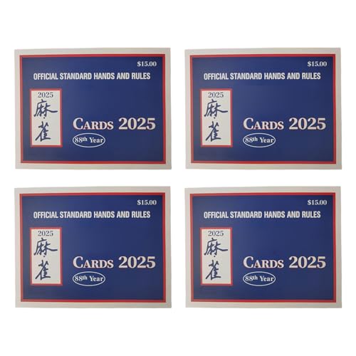 Jukeoiu Offizielle Mahjong Karten 2025,4-teilige Spielregelkarten für Mahjong - Großdruck Zubehör Für Punktestand Aufbewahrung Leseübung Turnier Jukeoiu Offizielle Mahjong Karten 2025,4-teilige Spielregelkarten für Mahjong - Großdruck Zubehör Für Punktestand Aufbewahrung Leseübung Turnier von Jukeoiu