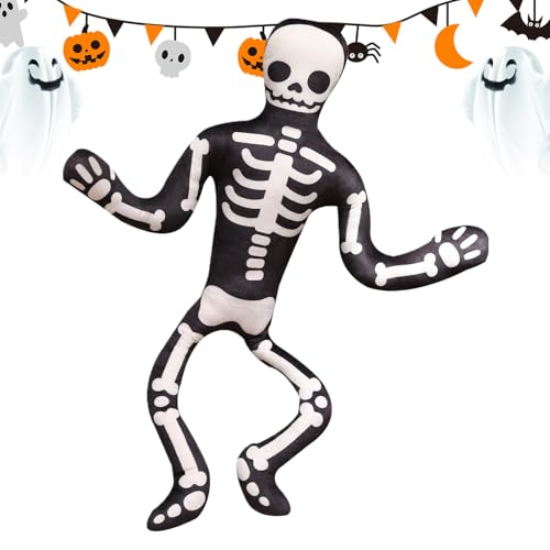 Jukeoiu Skelett Kuscheltier Totenkopf Kissen, Halloween Totenkopf Plüschtier Weiche Skelett Plüschtier Plüschpuppen Dekoratives Kissen Für Wohnzimmer Schlafzimmer 15,75 Zoll von Jukeoiu