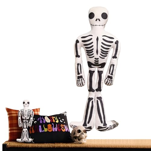 Jukeoiu Skelett Kuscheltier Totenkopf Kissen, Halloween Totenkopf Plüschtier Weiche Skelett Plüschtier Plüschpuppen Dekoratives Kissen Für Wohnzimmer Schlafzimmer 15,75 Zoll von Jukeoiu
