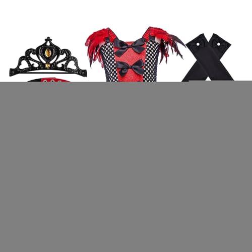 Jukeoiu Vampir-Kostüm für Kinder, Mädchen-Vampir-Halloween-Kostüm,Vampirkleid für Teenager-Mädchen | 2–12 Jahre altes Gothic-Halloween-Tüllkleid mit Krone, Handschuhen, Halskette Jukeoiu Vampir-Kostüm für Kinder, Mädchen-Vampir-Halloween-Kostüm,Vampirkleid für Teenager-Mädchen | 2–12 Jahre altes Gothic-Halloween-Tüllkleid mit Krone, Handschuhen, Halskette von Jukeoiu