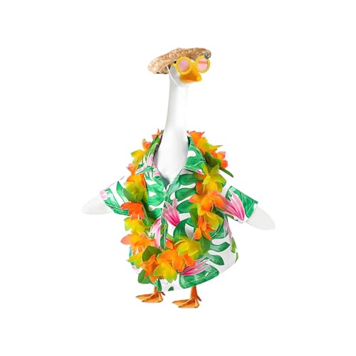 Jukeoiu Vorgarten Gänse Outfits | 4 Teile Gartenfiguren Gänse Kostüm,Dekoration für Terrasse Garten Camping Patio Kinder Gesellschaft im Freien 59 cm von Jukeoiu
