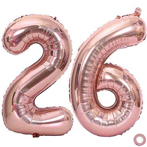 Juland Luftballon Zahl 26 Rosegold Geburtstag Folienballon Helium Folie Pinke Luftballons für Geburtstag Jubiläum 40 Zoll XXL- Riesenzahlen #26 Juland Luftballon Zahl 26 Rosegold Geburtstag Folienballon Helium Folie Pinke Luftballons für Geburtstag Jubiläum 40 Zoll XXL- Riesenzahlen #26 von Juland