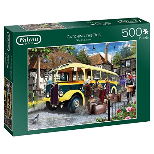 Falcon Deluxe-Puzzle Catching The Bus, 500 Teile, Puzzle (Puzzle, Fahrzeuge, Erwachsene, Kinder/Mädchen, 12 Teile im Innenbereich) von Jumbo
