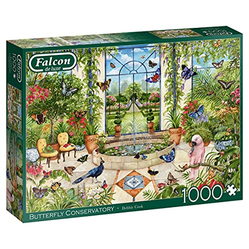 Falcon de Luxe Butterfly Conservatory 1000 pcs 1000 Teile - Puzzle Puzzlepuzzle Puzzle, Flora & Fasa, Kinder und Erwachsene, Mädchen, 12 Jahre (innen) von Jumbo
