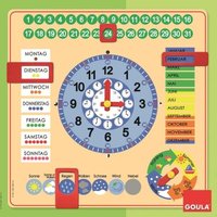 Goula Holz-Kalender-Uhr, Lernuhr von Jumbo Spiele