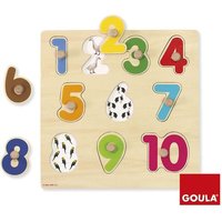 Goula Holzpuzzle Zahlen, 10-teilig Zahlenpuzzle von Jumbo Spiele
