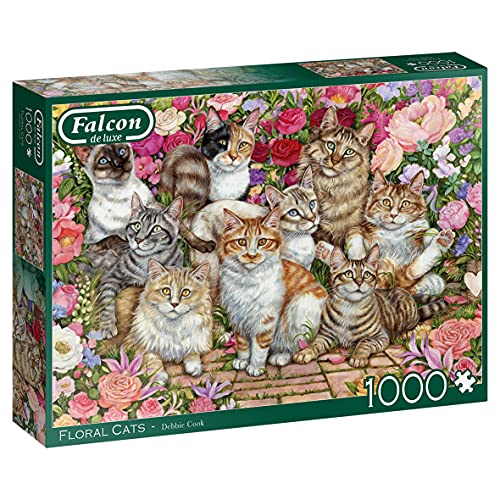 Jumbo 11246 Falcon de Luxe Katzen in Blumen, 1000-teiliges Puzzle von Jumbo