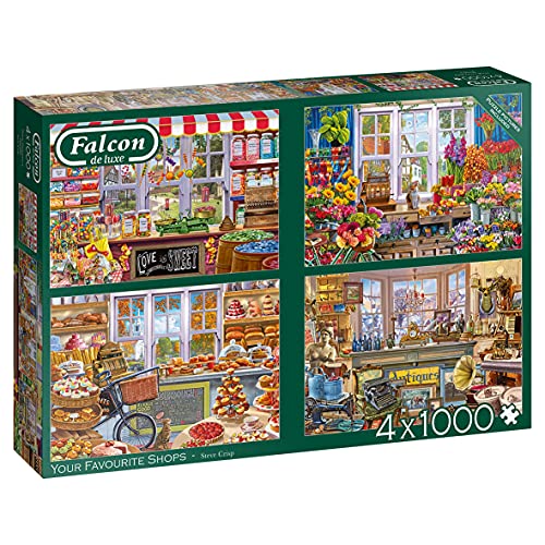 Falcon Puzzle 4x 1000 Teile - Your Favorite Shops – ab 12 Jahren – Retro Puzzle von Jumbo