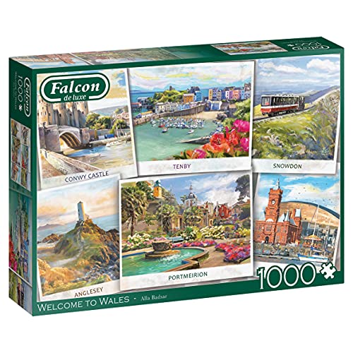 Falcon 11341 Welcome to Wales-1000 Teile NEU Puzzlespiel, Mehrfarben von Jumbo