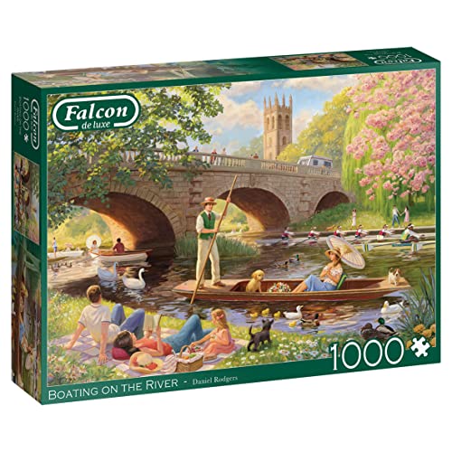 Falcon 11348 Boating on The River 1000 Teile Puzzlespiel, Mehrfarbig, Einheitsgröße von Jumbo