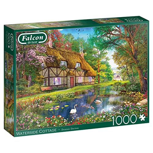 Falcon 11350 Waterside Cottage 1000 Teile Puzzlespiel, Mehrfarbig, Einheitsgröße von Jumbo