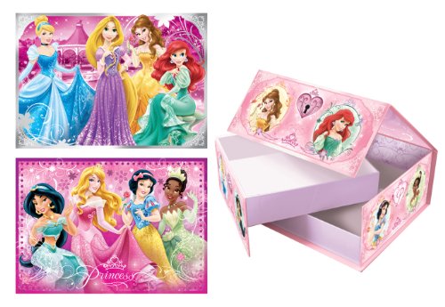 Jumbo 17355 - Disney Princess - 2 Puzzle in Geschenk-Box, 50 und 70 Teile von Jumbo