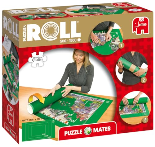 Jumbo Spiele “Puzzle & Roll” - Puzzlematte zum Ausrollen für bis zu 1500 Teile Puzzlezubehör von Jumbo