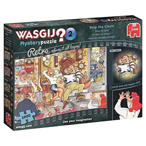 Jumbo 19154 Wasgij Mystery Retro 2 Stop The Clock Puzzle 1000 Teile, Mehrfarbig Jumbo 19154 Wasgij Mystery Retro 2 Stop The Clock Puzzle 1000 Teile, Mehrfarbig von Jumbo
