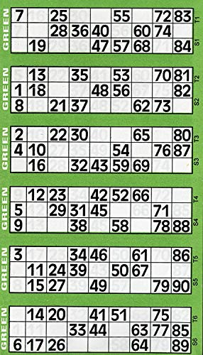 Jumbo Bingo Ticket Singles, 6 bis Pad anzeigen, Grün von Jumbo Spiele