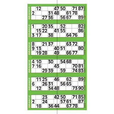 Jumbo Bingo Ticket Singles, 6 bis Pad anzeigen, Grün von Jumbo
