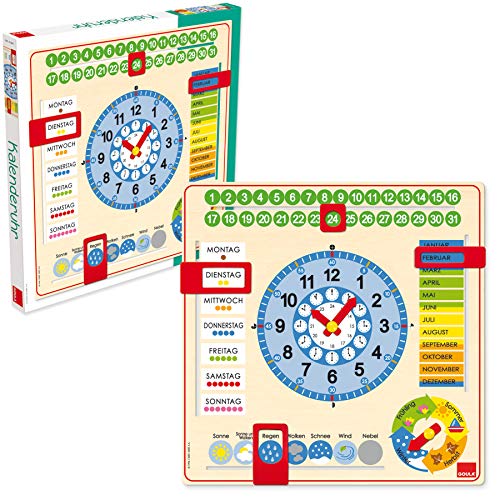Jumbo D51309 Spiele GOULA Große Kalenderuhr – Lernspiel für Kinder aus Holz - ab 3 Jahren Jumbo D51309 Spiele GOULA Große Kalenderuhr – Lernspiel für Kinder aus Holz - ab 3 Jahren von Goula