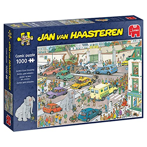 Jumbo Spiele Jan van Haasteren Puzzle 1000 Teile – Jumbo geht einkaufen – ab 12 Jahren – Comic Puzzle von Jumbo Spiele