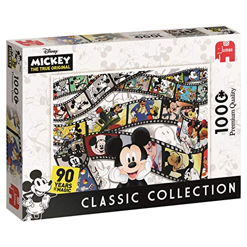 Jumbo Puzzles 19493 Classic Collection Mickey's 90. Geburtstag, Mickey Micky Maus Disney Puzzle, 1.000 Teile, Mehrfarbig von Jumbo