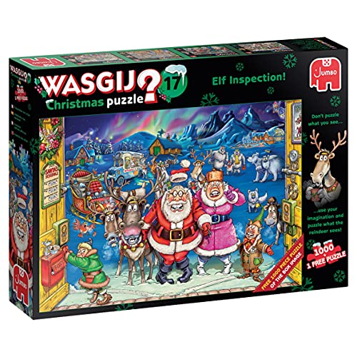 Jumbo Spiele Wasgij Christmas 17 Elf Inspection - Puzzle 2x1000 Teile von Jumbo