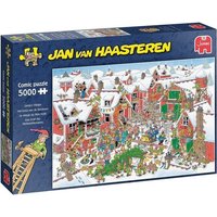 Jumbo 20076 - Jan van Haasteren, Santas Village, Das Dorf des Weihnachtsmanns, Comic-Puzzle, 5000 Teile von Jumbo Spiele