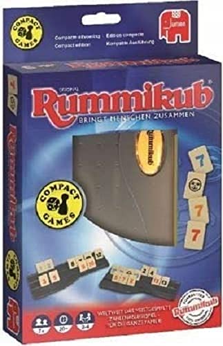 Jumbo Spiele Original Rummikub Kompakt Spiel - der Spieleklassiker als Reise-Edition - Gesellschaftsspiel für die ganze Familie, 7 Jahre+, Farbig von Jumbo