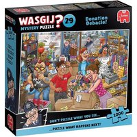 Jumbo 1110100513 - Wasgij Mystery 29, Spenden-Desaster, Comic-Puzzle, 1000 Teile von Jumbo Spiele