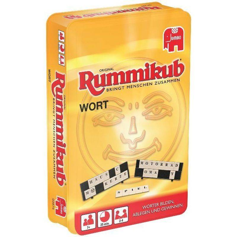 Wort Rummikub Kompakt, in Metalldose (Spiel) von Jumbo Spiele