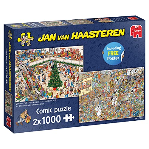 20033 Jan Van Haasteren-Weihnachtseinkäufe-2x 1000 Teile Zubehör, Mehrfarben von Jumbo