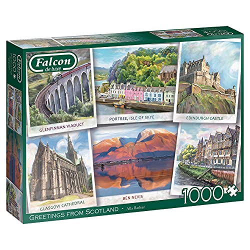 Falcon 11325 Greetings from Scotland-1000 Teile Puzzlespiel, Mehrfarben von Jumbo
